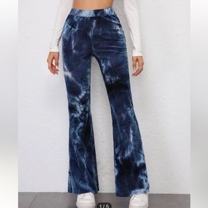 Shein flare leg tie dye cord pants